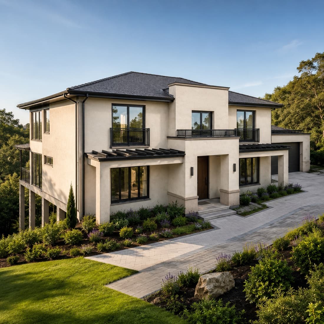 Rendered family home, New home, two-storey