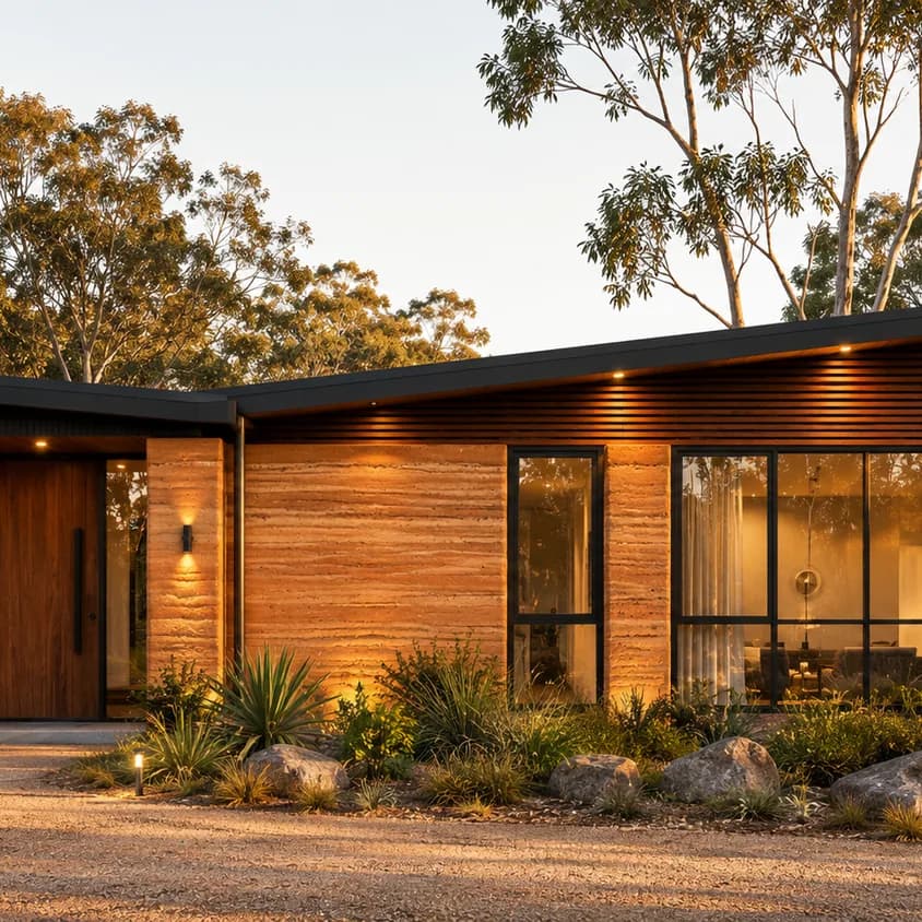 Kinglake West, Long, low home on a rural block